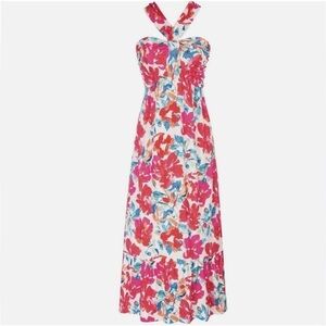 NWOT  GRACE KARIN Criss Cross Halter Neck Floral Print Maxi Dress XL